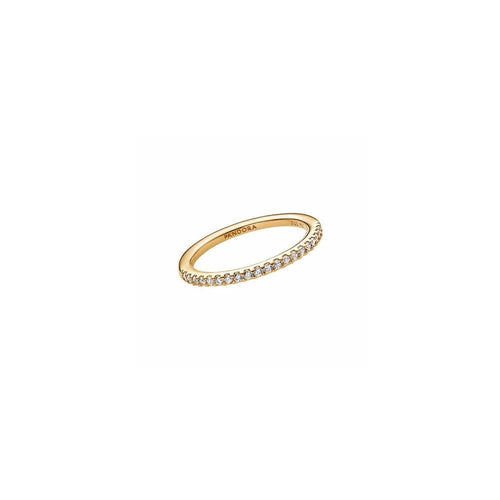 14k Gold-plated ring with clear cubic zirconia 162999C01 (High Resolution)
