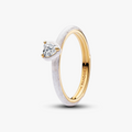 Heart 14k gold-plated ring with clear cu 163088C01-56 (High Resolution)