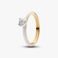 Heart 14k gold-plated ring with clear cu 163088C01-60 (High Resolution)