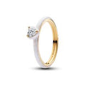 Heart 14k gold-plated ring with clear cu 163088C01-52