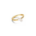 14k Gold-plated ring with white treated freshwater pearl 54 (High Resolution)