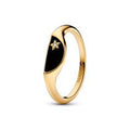 Halved signet 14k gold-plated ring with 163325C01-50