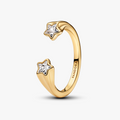 Shooting star 14k gold-plated open ring with clear cubic zirconia 163582C01 (High Resolution)