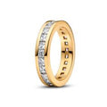 14k Gold-plated ring with clear cubic zi 163797C01-54