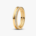14k Gold-plated ring with clear cubic zi 163799C01-48 (High Resolution)