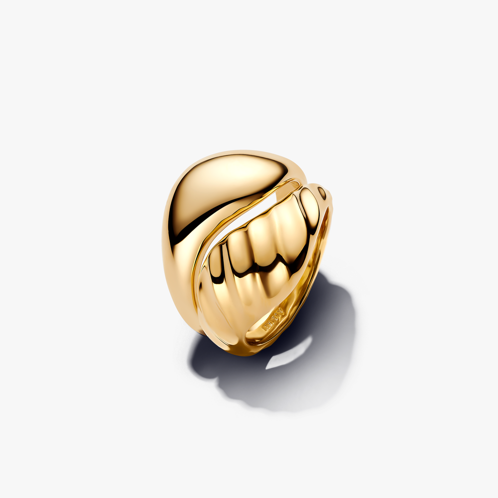 Rippled 14k gold-plated ring set 163832C00-54 (High Resolution)