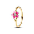 Disney Moana pink plumeria 14k gold-plated ring wi 163844C01-50