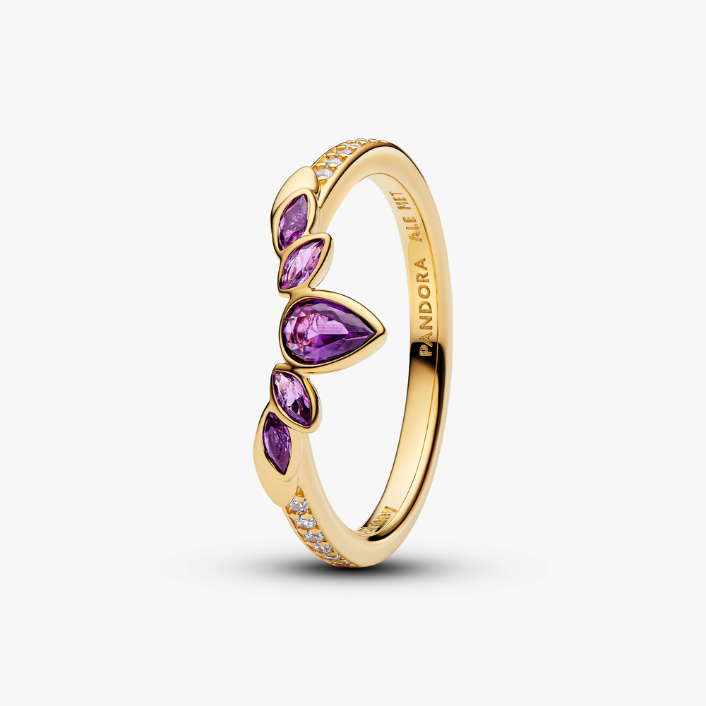 Disney Frozen Anna 14k gold-plated ring with violet purple crystal and clear cubic zirconia 164135C01 (High Resolution)