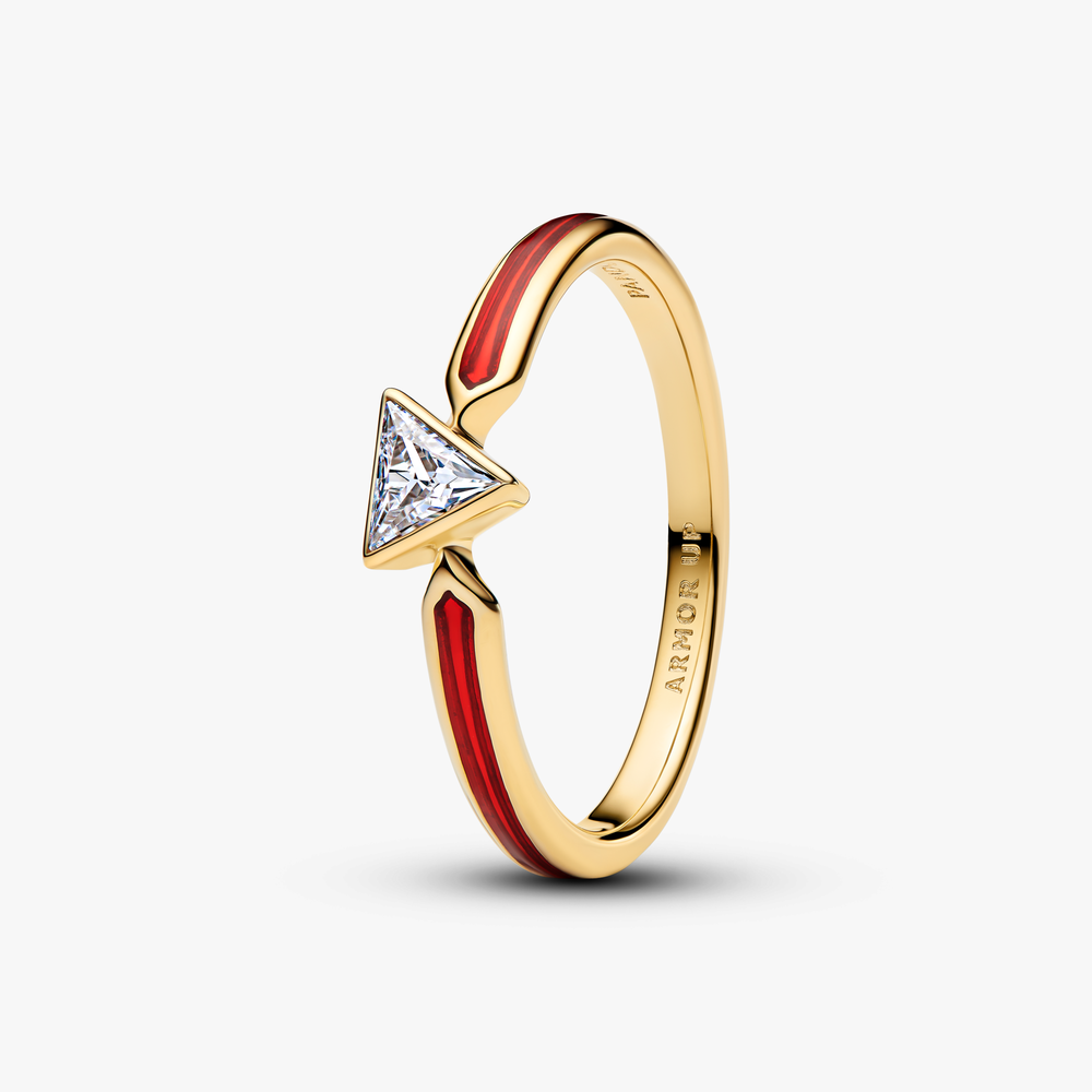 Marvel Iron Man 14k gold-plated ring with clear cubic zirconia and red enamel 164211C01 (High Resolution)