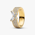 Butterfly 14k gold-plated ring with clea 164270C01-54 (High Resolution)