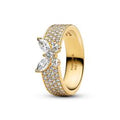 Butterfly 14k gold-plated ring with clea 164270C01-52