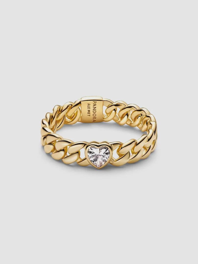 Heart Cuban Chain Ring