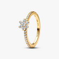 Flower 14k gold-plated ring with clear cubic zirco 164499C01 (High Resolution)