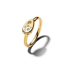 14k gold-plated ring with clear cubic zirconia 164672C01-56