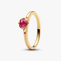 Heart 14k gold-plated ring with cherries jubilee red crystal 166574C01 (High Resolution)