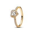 Heart 14k gold-plated ring with clear cu 168421C01-52