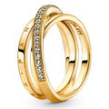 Pandora Shine Logo Looped Ring w Clear C 169057C01-52
