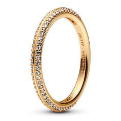 14k Gold-plated ring with clear cubic zirconia 169679C01-62