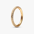 14k Gold-plated ring with clear cubic zirconia 169679C01-52 (High Resolution)