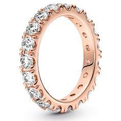 14k Rose gold-plated ring with clear cubic zirconia 180050C01-60