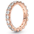 14k Rose gold-plated ring with clear cub 180050C01-52