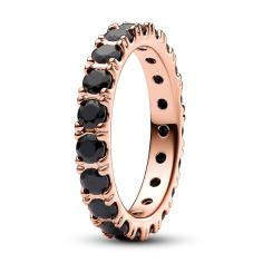 14k Rose gold-plated ring with black cys 180050C02-58