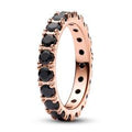 14k Rose gold-plated ring with black cys 180050C02-52