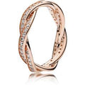PANDORA Rose Twist of Fate Ring Band w Clear CZ 180892CZ-54