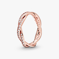 PANDORA Rose Twist of Fate Ring Band w Clear CZ 180892CZ-54 (High Resolution)
