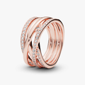 PANDORA Rose Entwined Ring Band w Clear 180919CZ-52 (High Resolution)