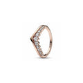 Wishbone 14k rose gold-plated ring with clear cubic zirconia 182320C01-52 (High Resolution)