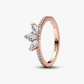 Herbarium cluster 14k rose gold-plated ring with clear cubic zirconia 182392C01-58 (High Resolution)