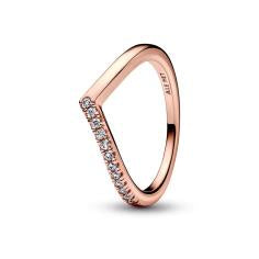 Wishbone 14k rose gold-plated ring with 182394C01-50