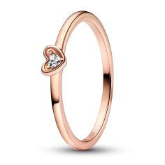 Heart 14k rose gold-plated ring with cle 182495C01-58