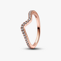 Wave 14k rose gold-plated ring with clea 182539C01-54 (High Resolution)