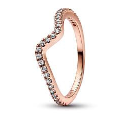 Wave 14k rose gold-plated ring with clea 182539C01-48