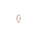 14k Rose gold-plated pyramid studded ring with clear cubic zirconia 182800C01-52 (High Resolution)