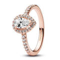 14k Rose gold-plated ring with clear cubic zirconia 182835C01-54