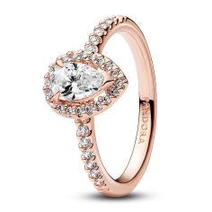 14k Rose gold-plated ring with clear cubic zirconia 182835C01-60