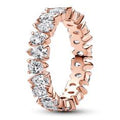 14k Rose gold-plated ring with clear cubic zirconia 183021C01-50