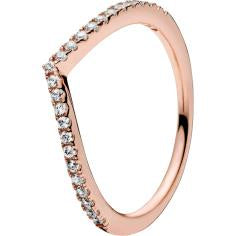 PANDORA Rose Shimmering Wish Ring w CZ 186316CZ-56