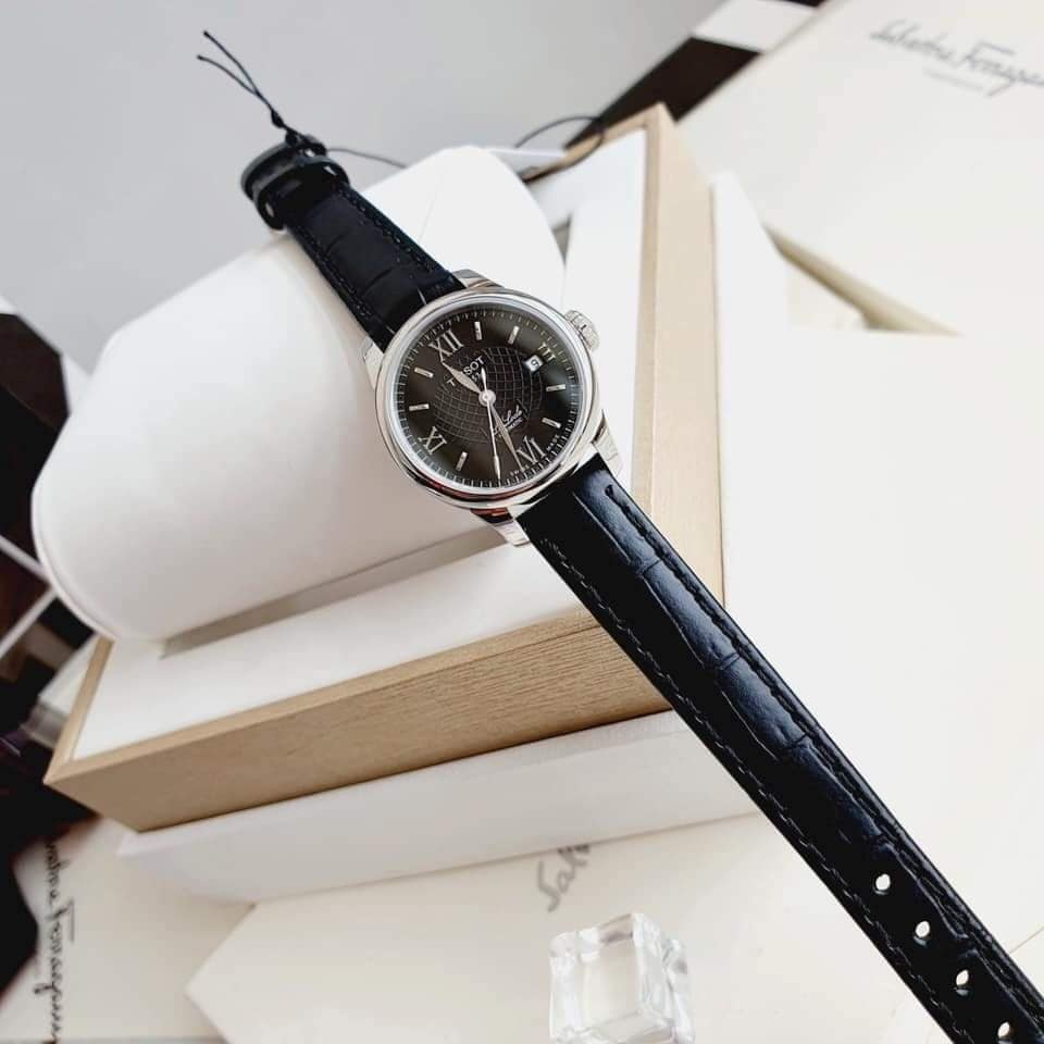 LE LOCLE/GR/A/STEEL/LEA.BLACK/BLACK DIAL T41112357