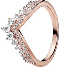 Pandora Rose Princess Wishbone Ring w Cl 187736CZ-44