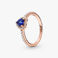 Pandora Rose Sparkling Blue Elevated Heart Ring w Blue Crystal   CZ 188421C01-56 (High Resolution)
