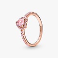 Heart 14k rose gold-plated ring with orchid pink crystal and fancy fairy tale pink cubic zirconia 188421C04-54 (High Resolution)