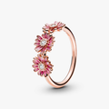 Pink Daisy Flower Trio Pandora Rose Ring 188792C01-60 (High Resolution)