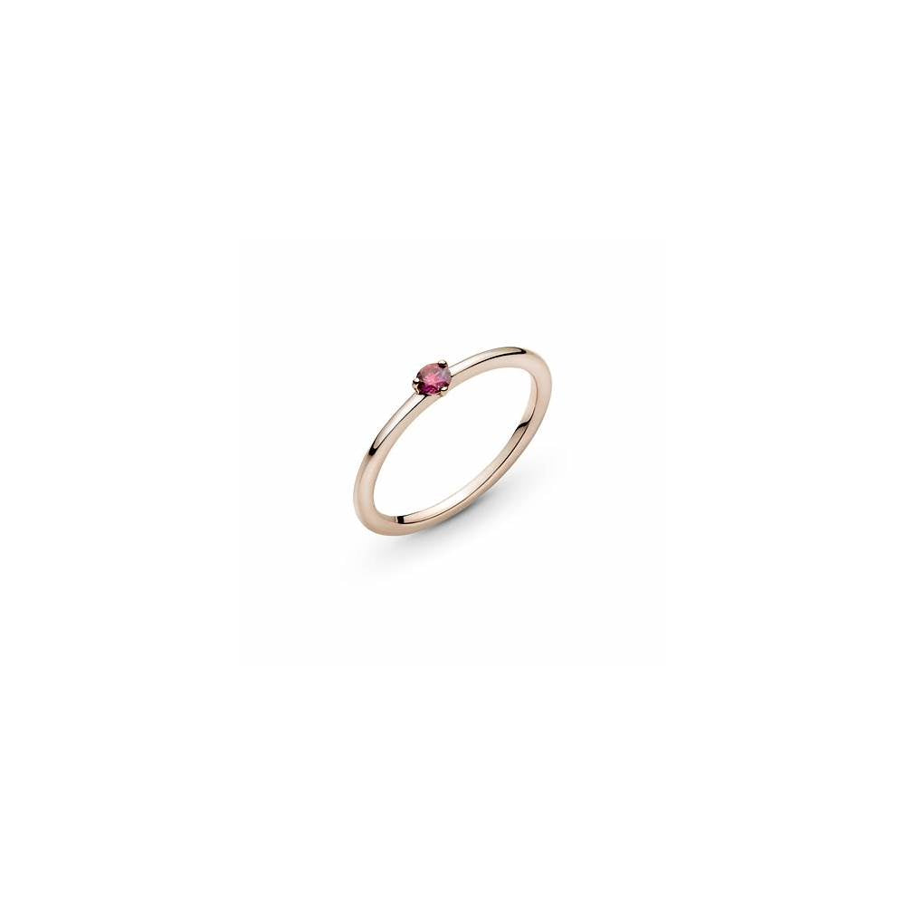 Pandora Rose Solitaire Ring w Red CZ 189259C01-50 (High Resolution)