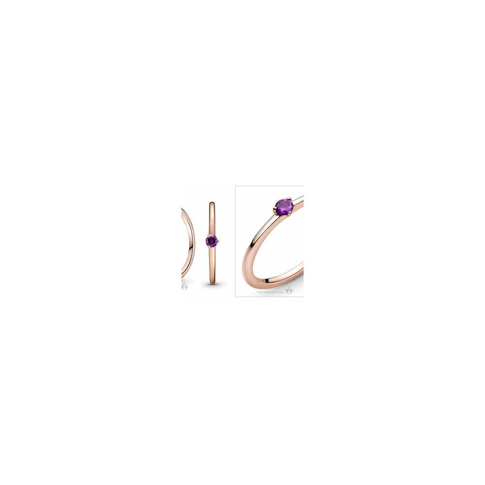 Pandora Rose Solitaire Ring w Purple Cry 189259C06-56 (High Resolution)