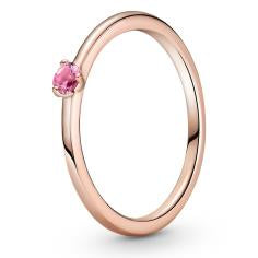 Pandora Rose Solitaire Ring w Pink Cryst 189259C03-56