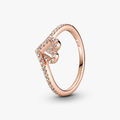 Pandora Rose Sparkling Wishbone Heart Ring 189302C01-54 (High Resolution)